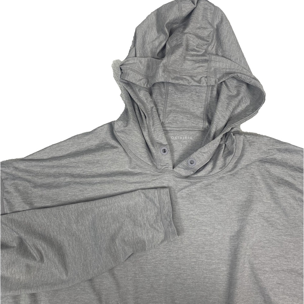 Athleta Oversized Cropped Hoodie Womens Small Light Gray Boxy 530134-00